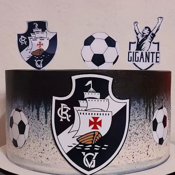 Decoração de Bolo de Aniversário Masculino. Vasco