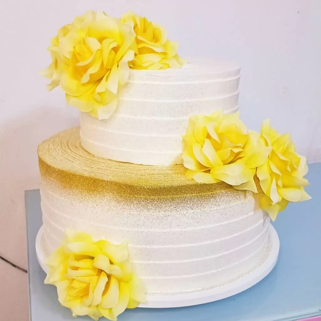 40 Modelos de Bolo de Casamento. Branco e Amarelo