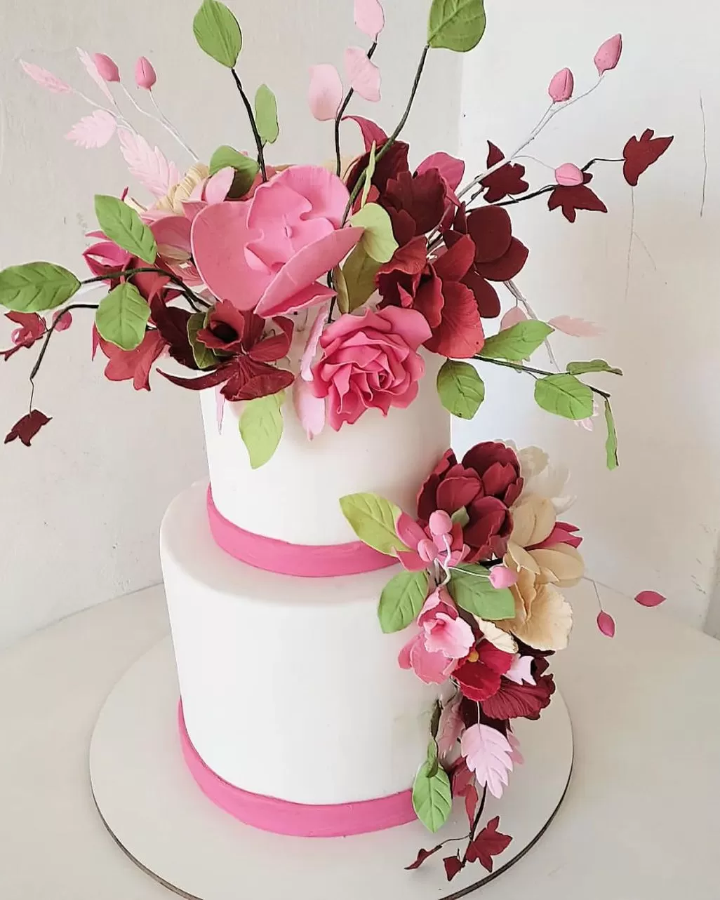 40 Modelos de Bolo de Casamento. Rosa e Vinho