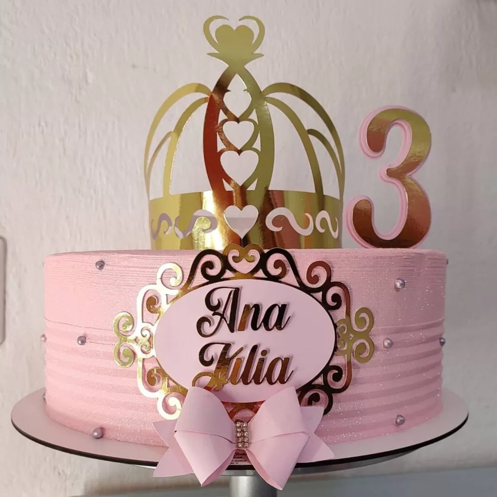 Bolo de Aniversário Infantil Feminino - Decoração Fácil