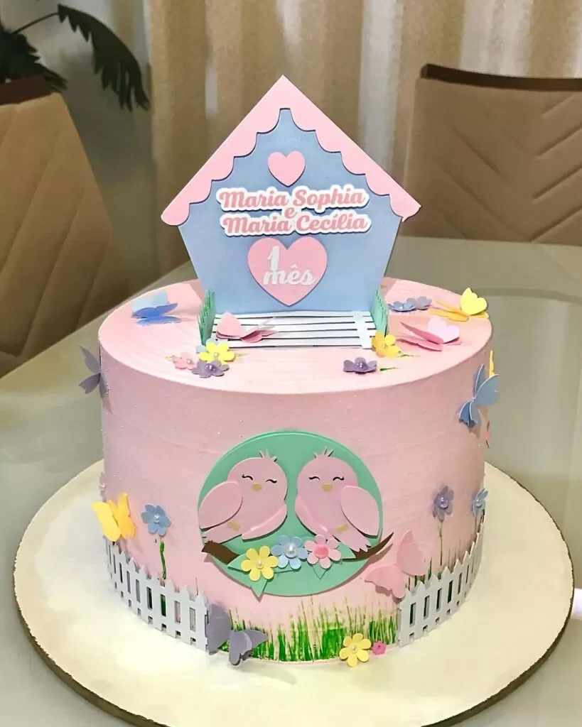 Curso de Decoração de Bolos - Bolo de Aniversário Infantil Feminino 