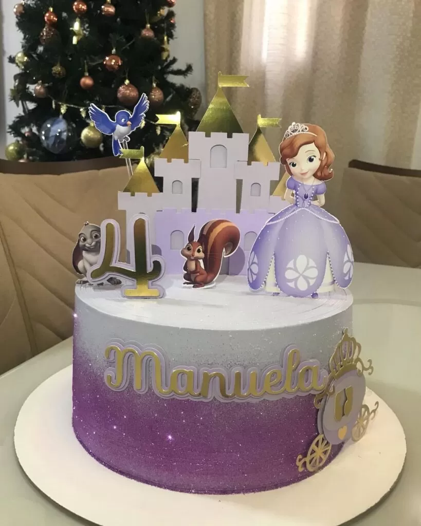 Bolo princesa Sofia  Mini bolos de aniversário, Decoração de bolo  infantil, Bolo festa infantil